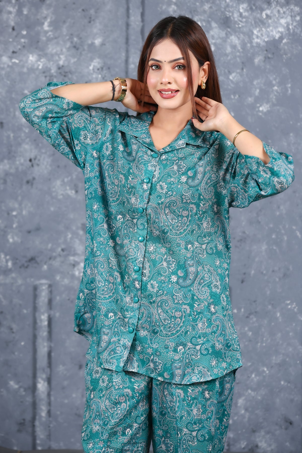 Teal Cotton Co-Ord Set