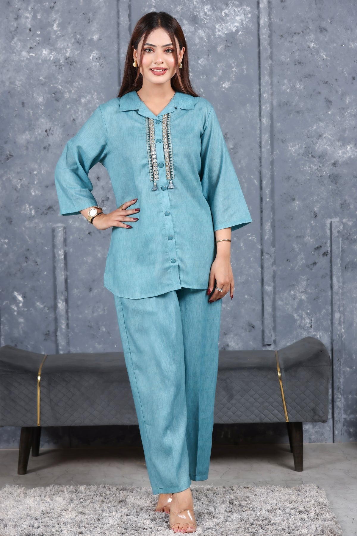 Cotton Co-Ord Set - Teal