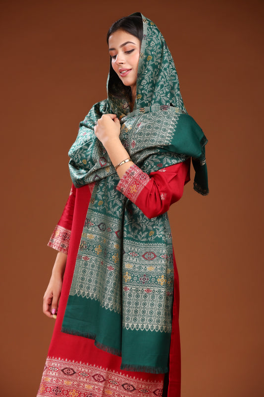 KRITI  Woolen Unstitched Suit Set Weaving Design Maroon Color For Women